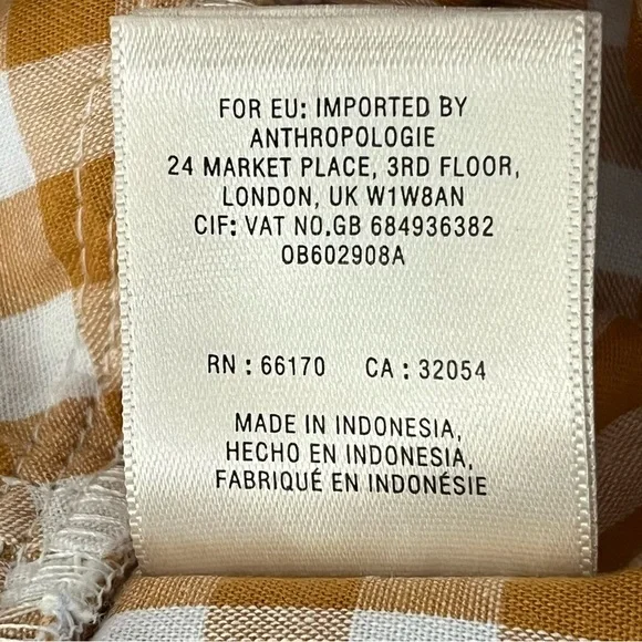 Anthropologie Maeve Scalloped Crop Top Sz‎ 6 Neutral Motif Brown Spaghetti strap - Picture 10 of 13